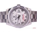 Rolex Day-Date Polished Stainless Steel White Dial Mens Replica Watch